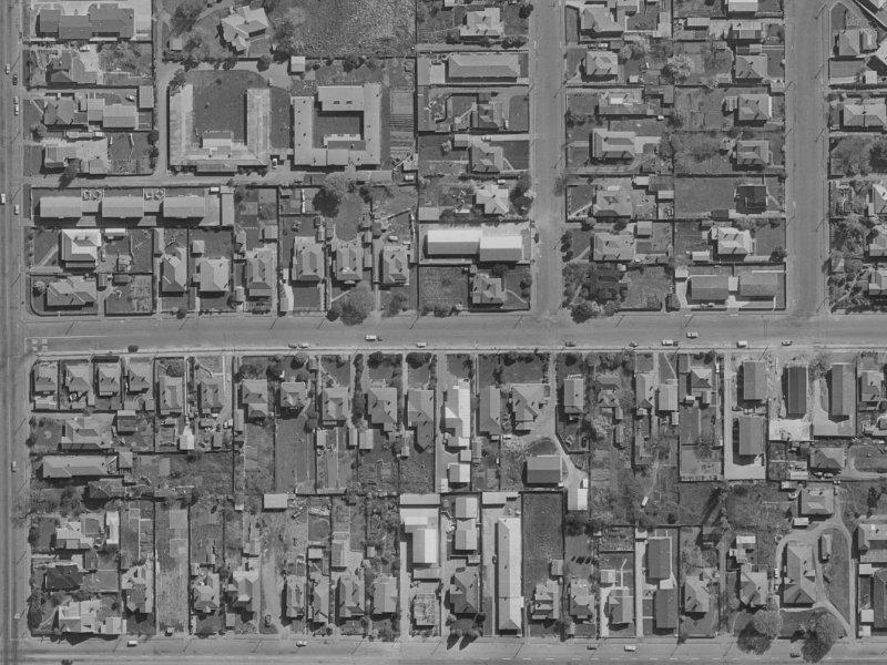451 Armagh Street from the air, 1970-1974