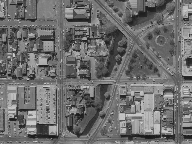 85M Armagh Street from the air, 1970-1974