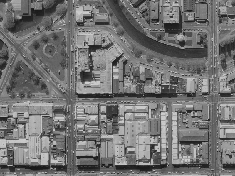 113 Armagh Street from the air, 1970-1974