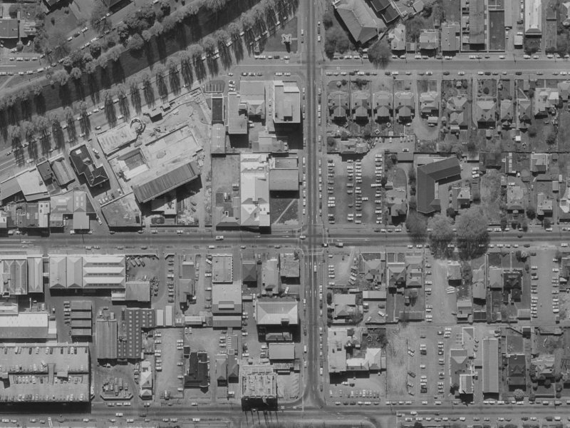 238 Armagh Street from the air, 1970-1974