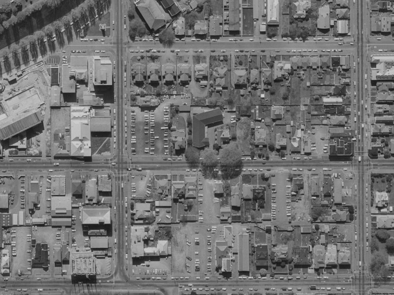 217 Armagh Street from the air, 1970-1974