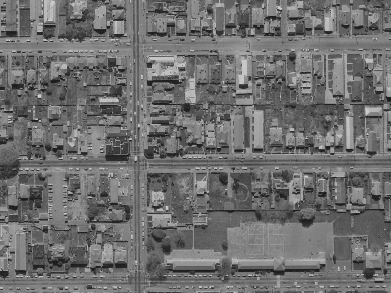 257 Armagh Street from the air, 1970-1974