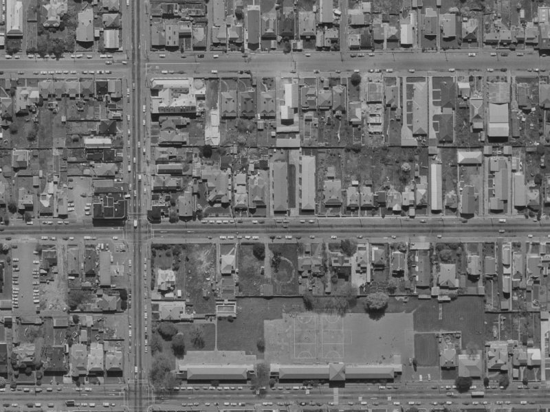 269 Armagh Street from the air, 1970-1974