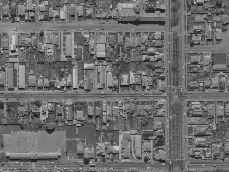 305 Armagh Street from the air, 1970-1974