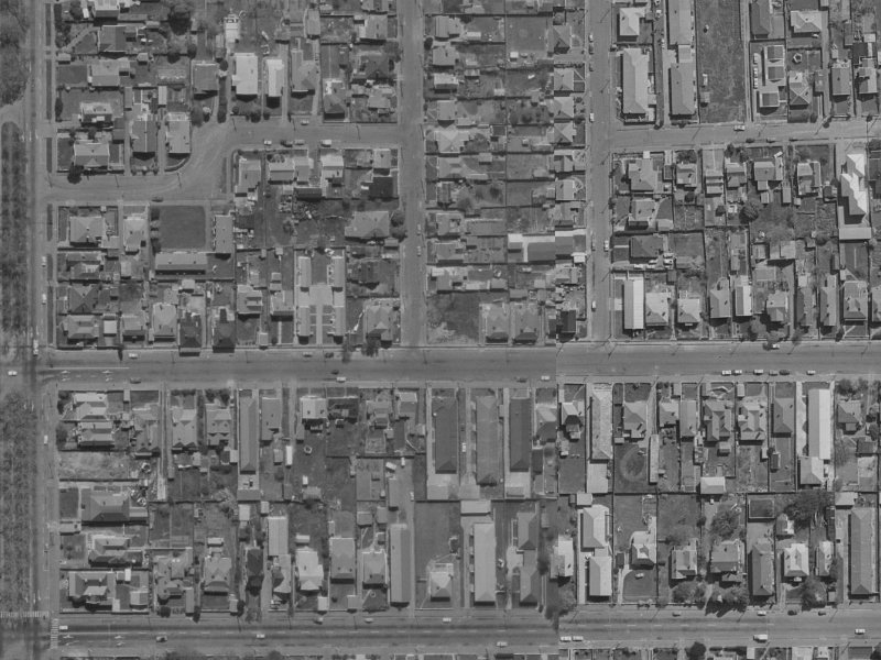 351 Armagh Street from the air, 1970-1974