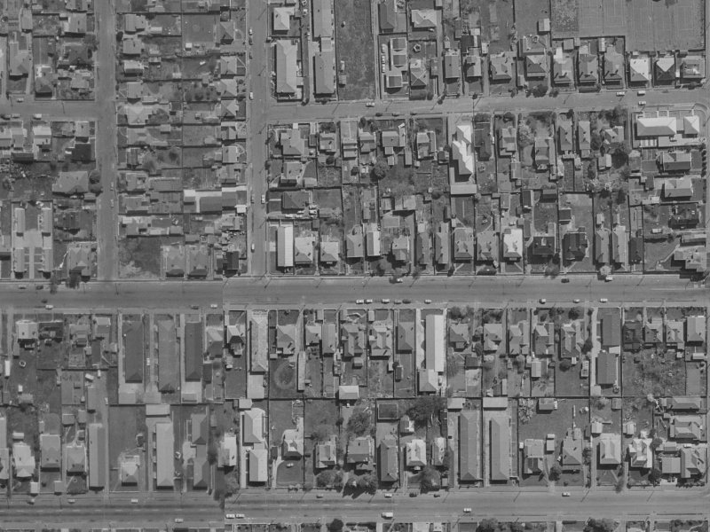377 Armagh Street from the air, 1970-1974