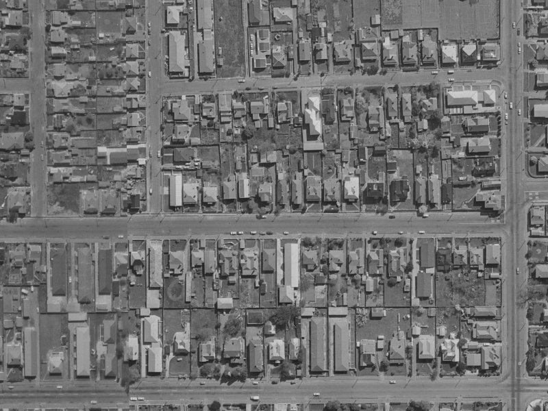 383 Armagh Street from the air, 1970-1974