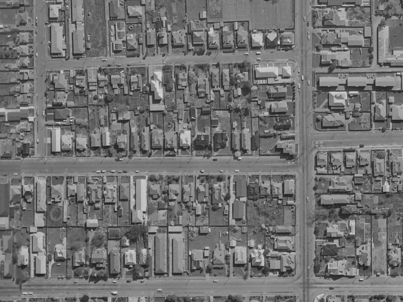 395 Armagh Street from the air, 1970-1974