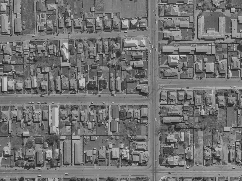 407 Armagh Street from the air, 1970-1974
