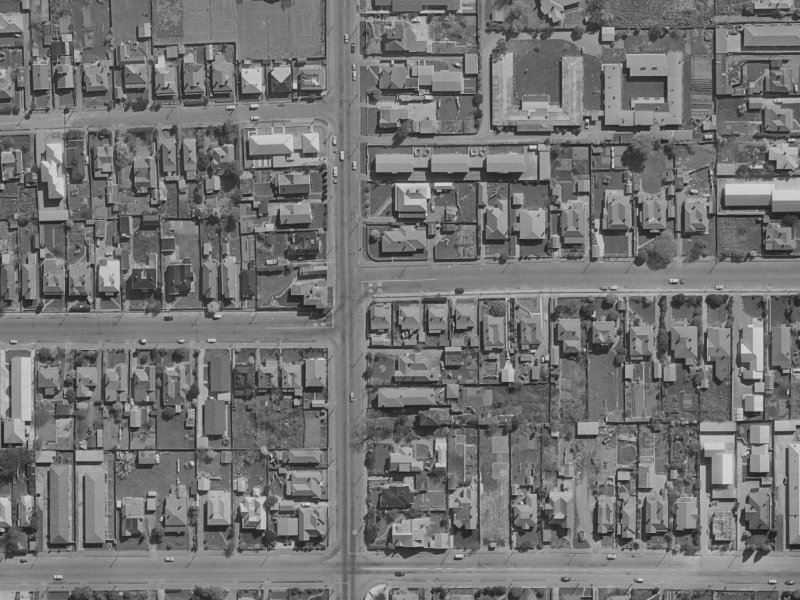 464 Armagh Street from the air, 1970-1974