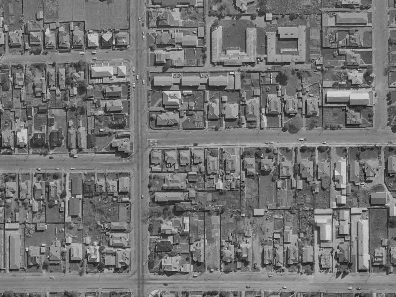 470 Armagh Street from the air, 1970-1974