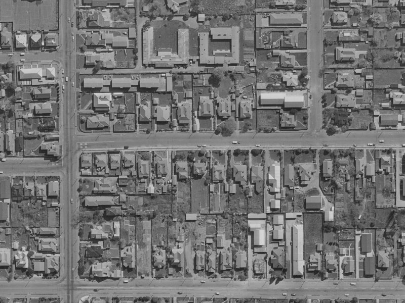 484 Armagh Street from the air, 1970-1974