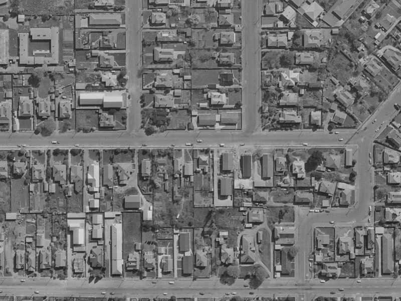 520B Armagh Street from the air, 1970-1974