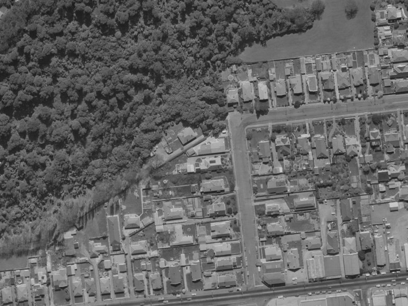 11B Kauri Street from the air, 1970-1974
