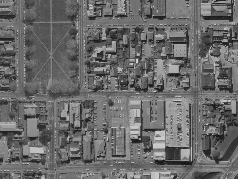 53B Armagh Street from the air, 1970-1974