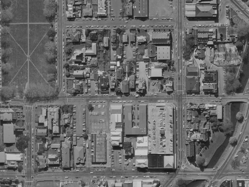 63 Armagh Street from the air, 1970-1974