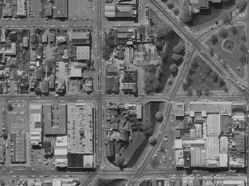 85F Armagh Street from the air, 1970-1974