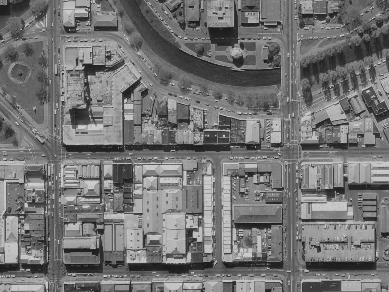 129 Armagh Street from the air, 1970-1974