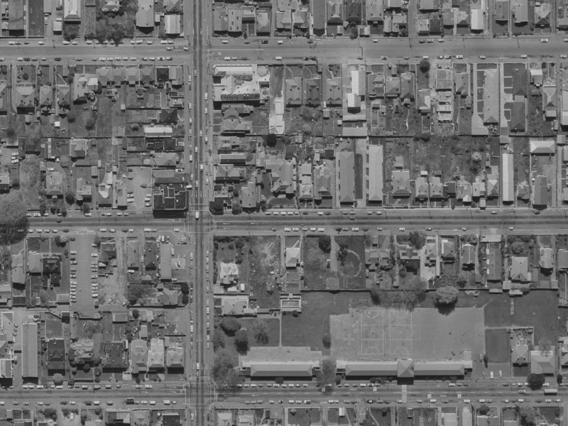 259 Armagh Street from the air, 1970-1974