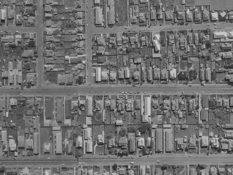 373 Armagh Street from the air, 1970-1974