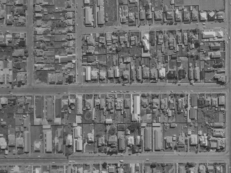 379 Armagh Street from the air, 1970-1974