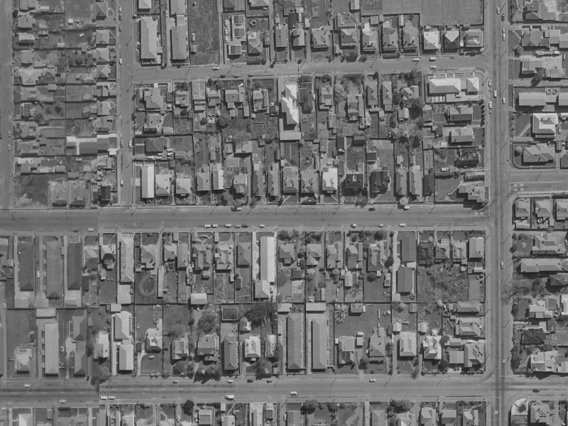 387 Armagh Street from the air, 1970-1974