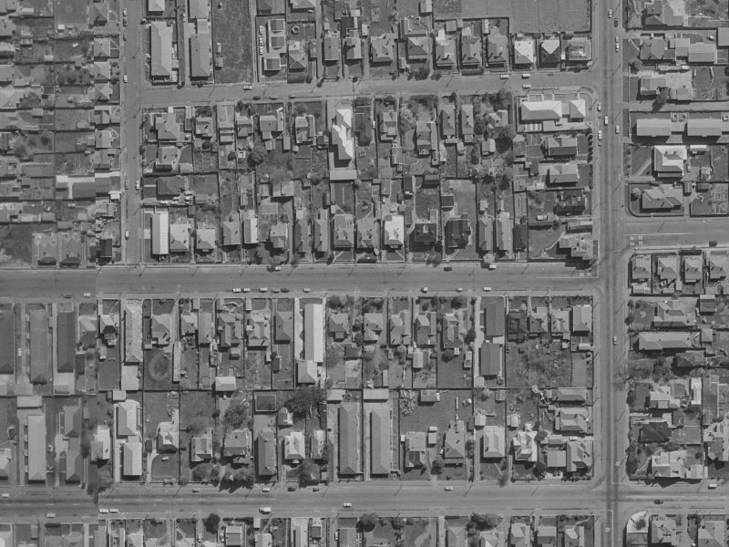 389 Armagh Street from the air, 1970-1974