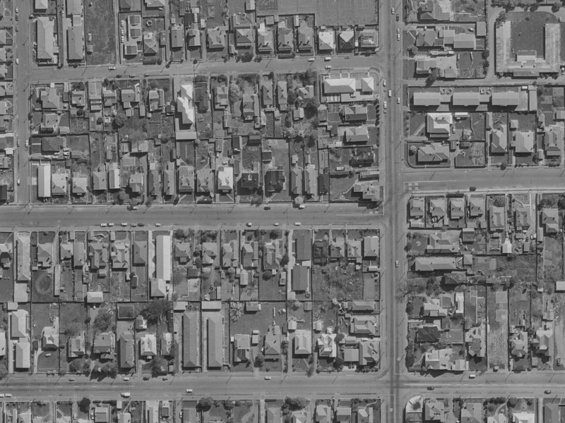 403 Armagh Street from the air, 1970-1974