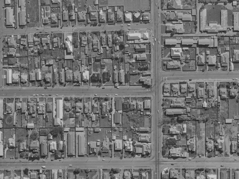405 Armagh Street from the air, 1970-1974