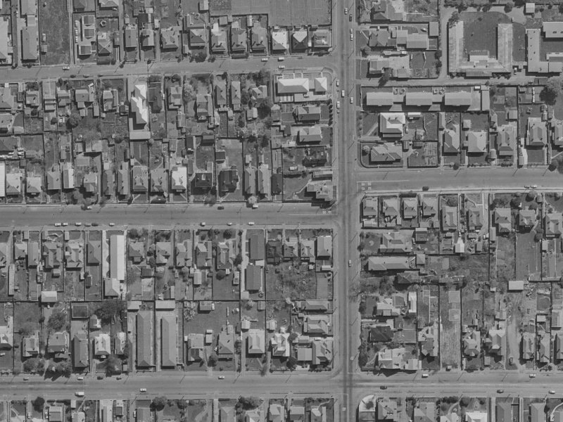 Armagh Street from the air, 1970-1974