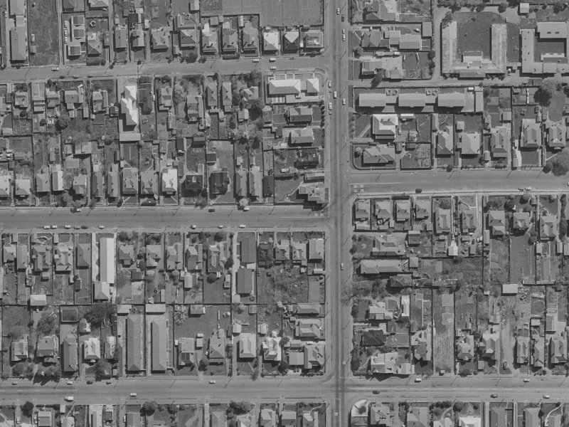 409 Armagh Street from the air, 1970-1974