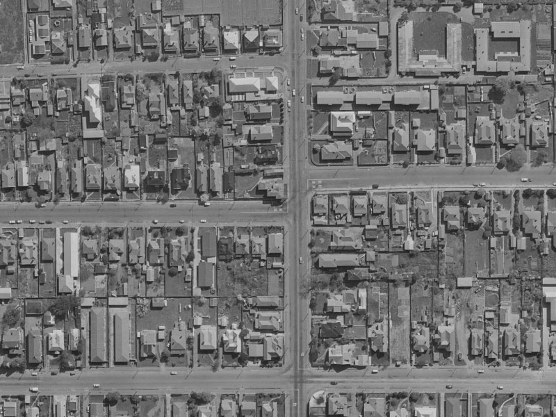 413 Armagh Street from the air, 1970-1974