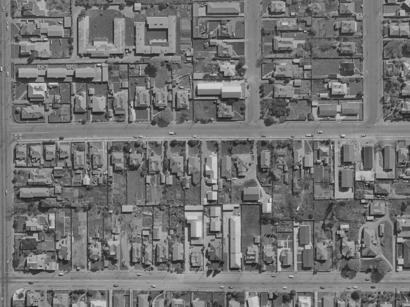 498 Armagh Street from the air, 1970-1974