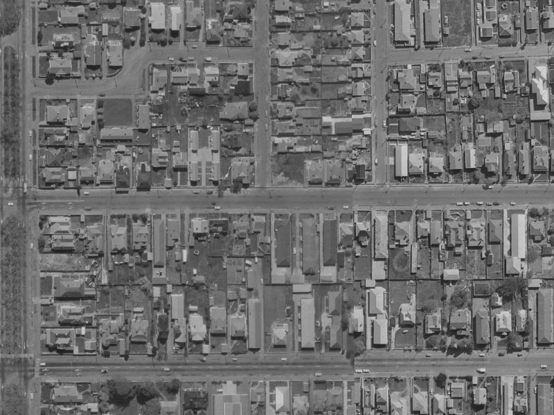 390 Armagh Street from the air, 1970-1974