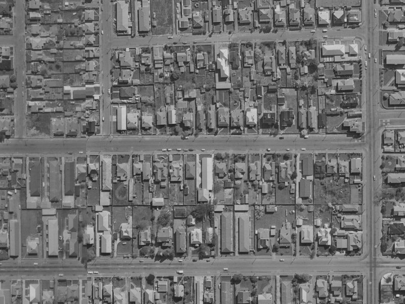 426 Armagh Street from the air, 1970-1974