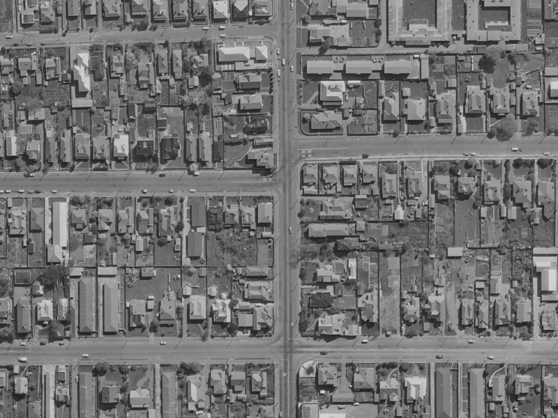 458 Armagh Street from the air, 1970-1974