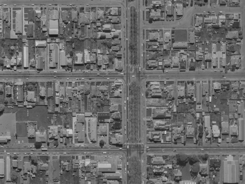 201 Fitzgerald Avenue from the air, 1970-1974