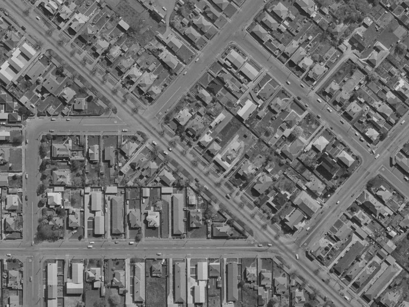 107 Linwood Avenue from the air, 1970-1974