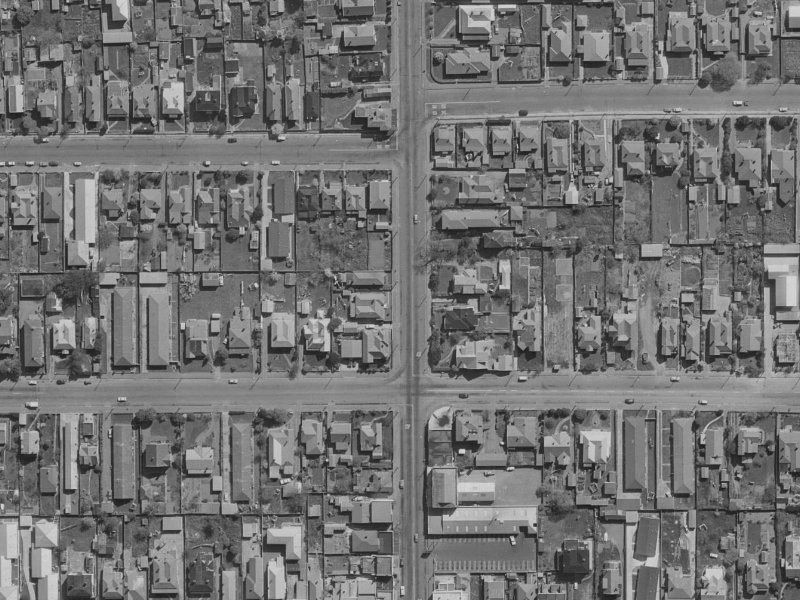 Stanmore Road from the air, 1970-1974
