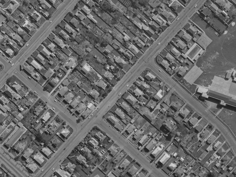 601-617 Worcester Street from the air, 1970-1974