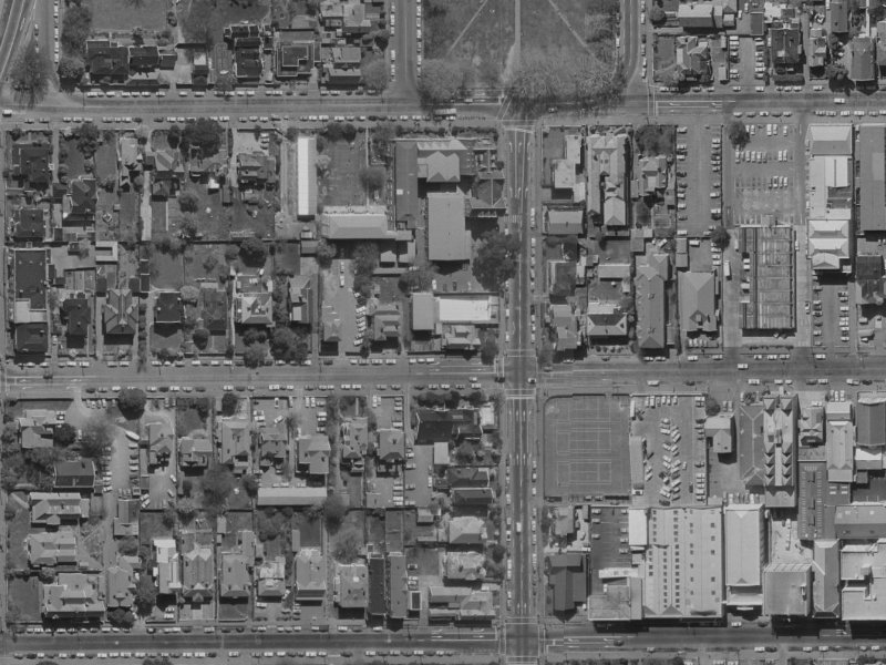 32B Armagh Street from the air, 1970-1974
