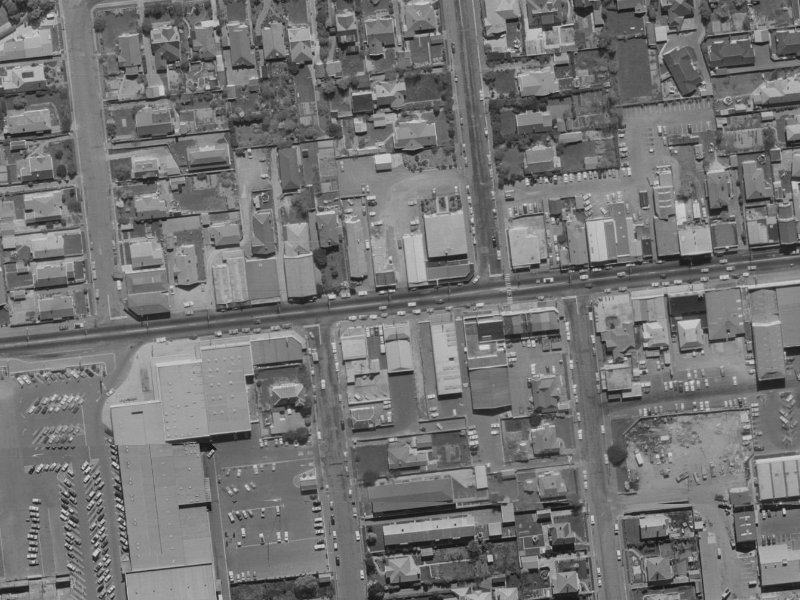 113-121 Riccarton Road from the air, 1970-1974