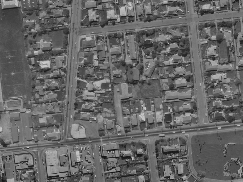 218 Riccarton Road from the air, 1970-1974