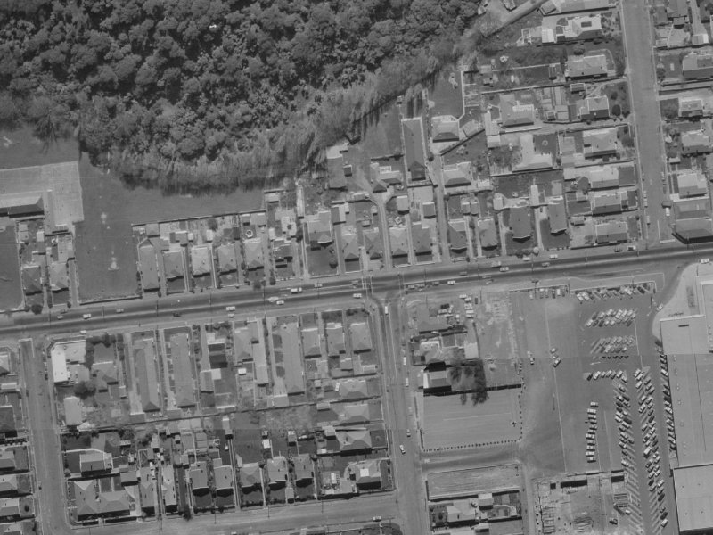 156 Riccarton Road from the air, 1970-1974
