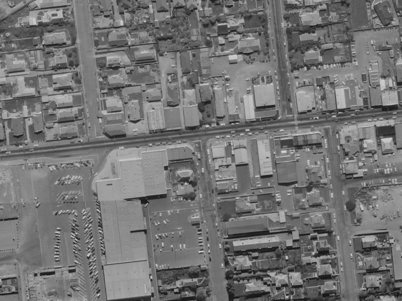 86–98 Division Street from the air, 1970-1974