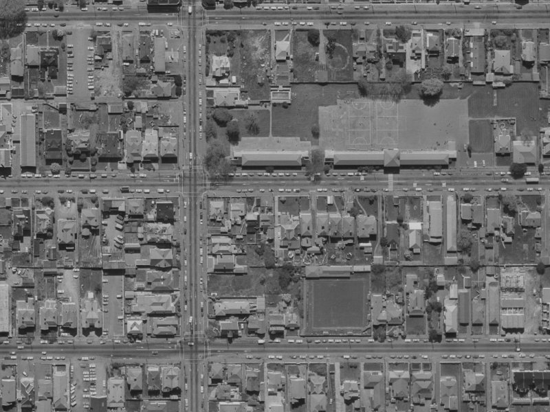 274-278 Gloucester Street from the air, 1970-1974