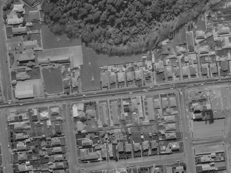 168 Riccarton Road from the air, 1970-1974