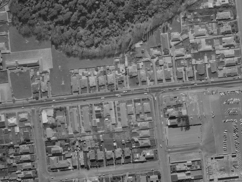 160 Riccarton Road from the air, 1970-1974