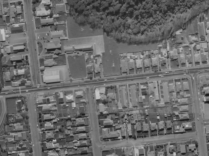 176 Riccarton Road from the air, 1970-1974