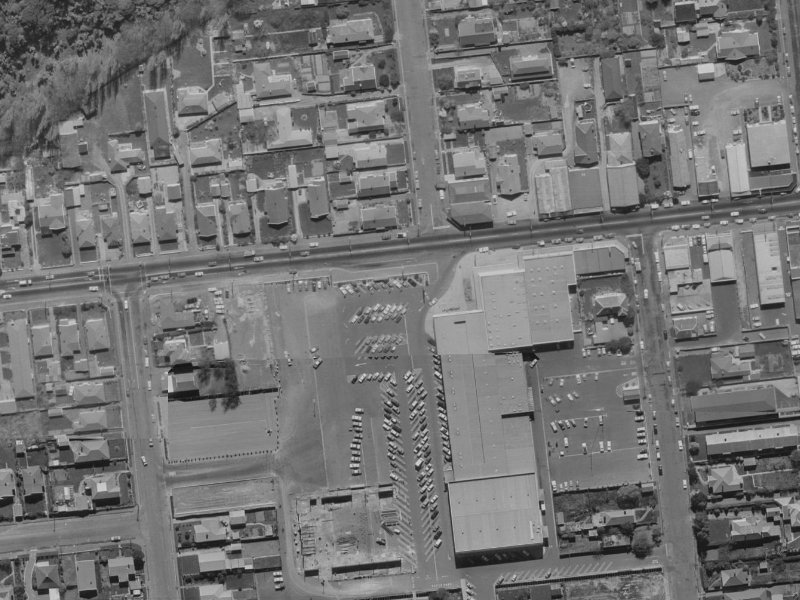 145-153 Riccarton Road from the air, 1970-1974